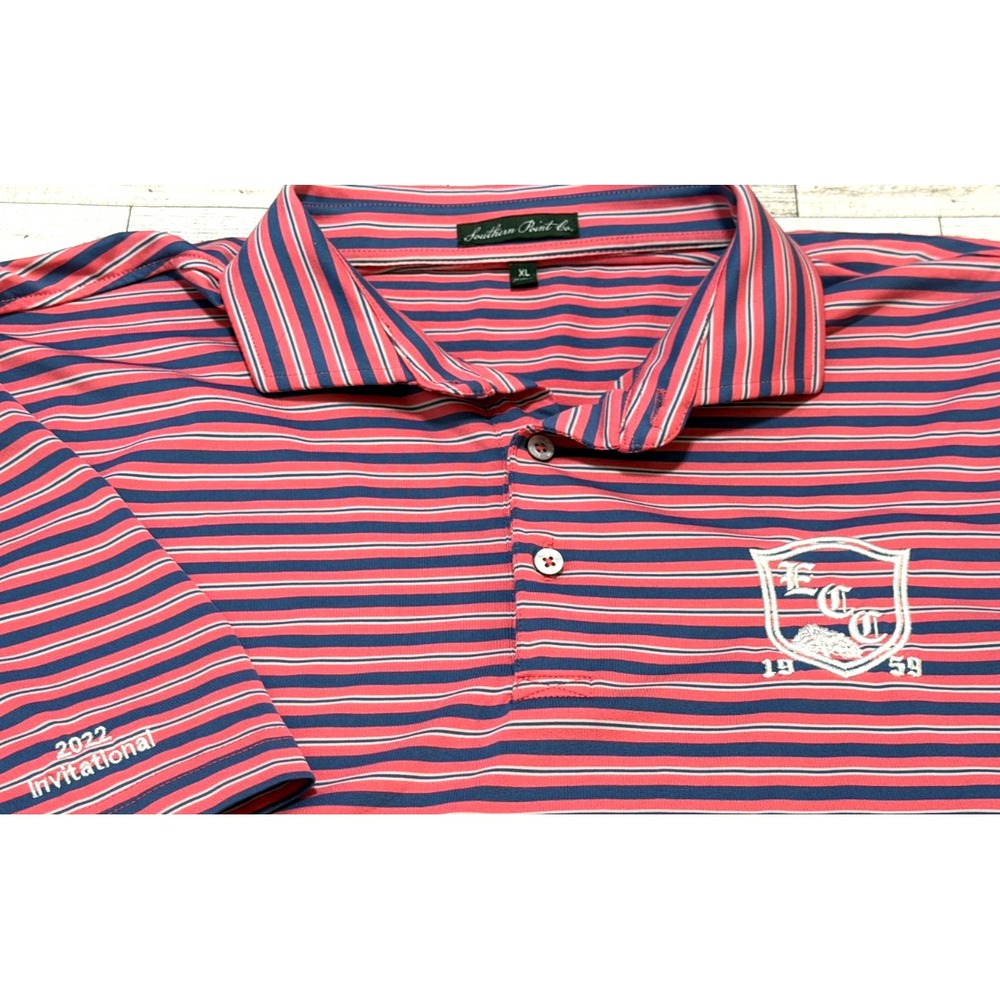 Southern Point Co Polo Striped Performance Stretch Golf Fortaleza Esporte XL